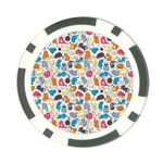 Funny Cute Colorful Cats Pattern Poker Chip Card Guard Front