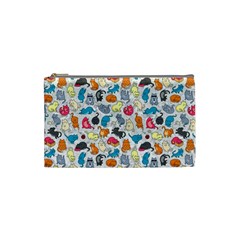 Funny Cute Colorful Cats Pattern Cosmetic Bag (small)