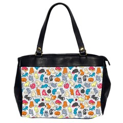 Funny Cute Colorful Cats Pattern Office Handbags (2 Sides)  by EDDArt