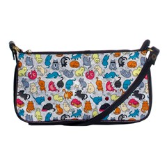 Funny Cute Colorful Cats Pattern Shoulder Clutch Bags by EDDArt