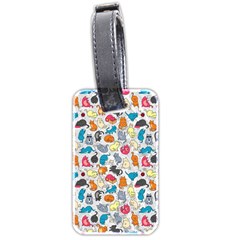 Funny Cute Colorful Cats Pattern Luggage Tags (two Sides) by EDDArt