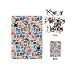 Funny Cute Colorful Cats Pattern Playing Cards 54 (mini)  by EDDArt