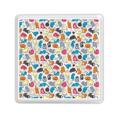 Funny Cute Colorful Cats Pattern Memory Card Reader (square) by EDDArt