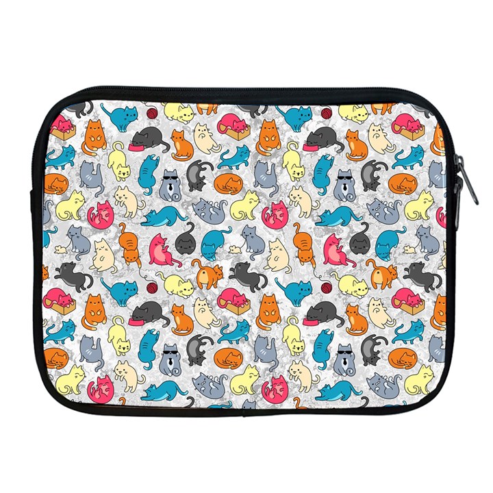 Funny Cute Colorful Cats Pattern Apple iPad 2/3/4 Zipper Cases