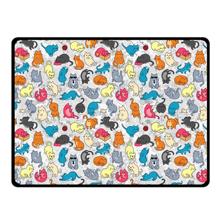 Funny Cute Colorful Cats Pattern Double Sided Fleece Blanket (Small) 