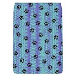 Footprints Cat Black On Batik Pattern Teal Violet Flap Covers (L)  Front