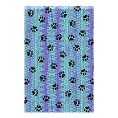 Footprints Cat Black On Batik Pattern Teal Violet Shower Curtain 48  X 72  (small) 