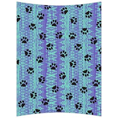 Footprints Cat Black On Batik Pattern Teal Violet Back Support Cushion by EDDArt