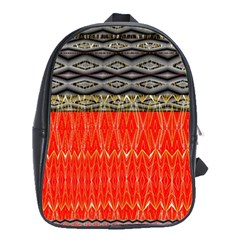 Creative Red And Black Geometric Design  School Bag (large) by flipstylezfashionsLLC