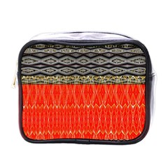 Creative Red And Black Geometric Design  Mini Toiletries Bags by flipstylezfashionsLLC