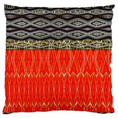 Creative Red And Black Geometric Design  Large Cushion Case (two Sides) by flipstylezfashionsLLC