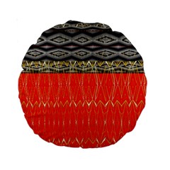 Creative Red And Black Geometric Design  Standard 15  Premium Round Cushions by flipstylezfashionsLLC