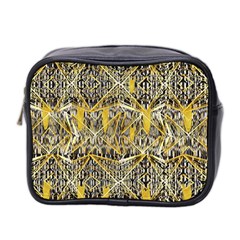 Gold And Black Geometric Designs Created By Flipstylez Designs Mini Toiletries Bag 2-side by flipstylezfashionsLLC