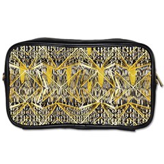 Gold And Black Geometric Designs Created By Flipstylez Designs Toiletries Bags by flipstylezfashionsLLC