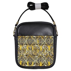 Gold And Black Geometric Designs Created By Flipstylez Designs Girls Sling Bags by flipstylezfashionsLLC