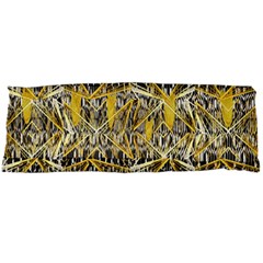 Gold And Black Geometric Designs Created By Flipstylez Designs Body Pillow Case Dakimakura (two Sides) by flipstylezfashionsLLC