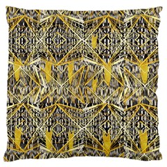 Gold And Black Geometric Designs Created By Flipstylez Designs Large Cushion Case (two Sides) by flipstylezfashionsLLC