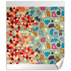 Hipster Triangles And Funny Cats Cut Pattern Canvas 20  X 24  