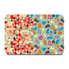 Hipster Triangles And Funny Cats Cut Pattern Plate Mats by EDDArt