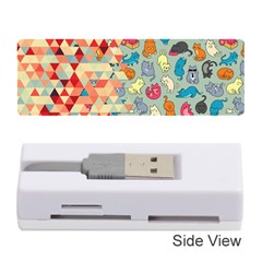 Hipster Triangles And Funny Cats Cut Pattern Memory Card Reader (stick)