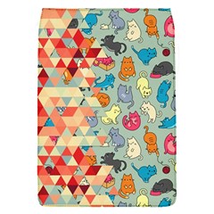 Hipster Triangles And Funny Cats Cut Pattern Flap Covers (s)  by EDDArt