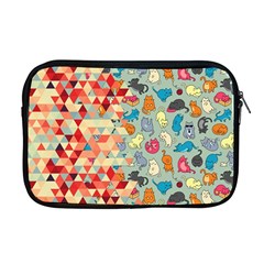 Hipster Triangles And Funny Cats Cut Pattern Apple Macbook Pro 17  Zipper Case by EDDArt