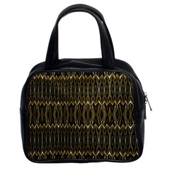 Stretched Gold And Black Design By Kiekiestrickland  Classic Handbags (2 Sides) by flipstylezfashionsLLC