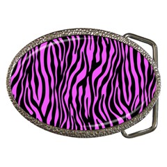 Zebra Stripes Pattern Trend Colors Black Pink Belt Buckles by EDDArt