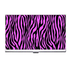 Zebra Stripes Pattern Trend Colors Black Pink Business Card Holders by EDDArt