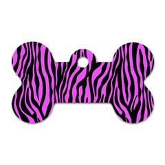 Zebra Stripes Pattern Trend Colors Black Pink Dog Tag Bone (two Sides)