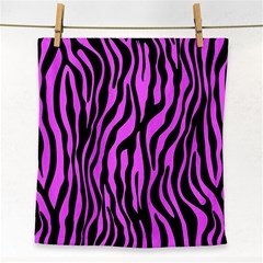 Zebra Stripes Pattern Trend Colors Black Pink Face Towel by EDDArt