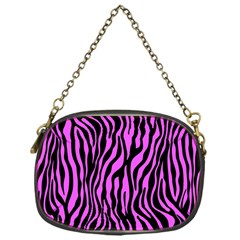 Zebra Stripes Pattern Trend Colors Black Pink Chain Purses (one Side)  by EDDArt