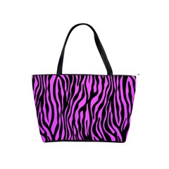 Zebra Stripes Pattern Trend Colors Black Pink Shoulder Handbags by EDDArt