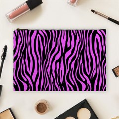 Zebra Stripes Pattern Trend Colors Black Pink Cosmetic Bag (large) by EDDArt