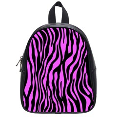 Zebra Stripes Pattern Trend Colors Black Pink School Bag (small) by EDDArt