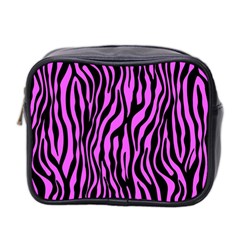 Zebra Stripes Pattern Trend Colors Black Pink Mini Toiletries Bag 2-side by EDDArt