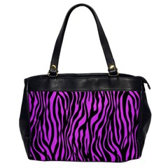 Zebra Stripes Pattern Trend Colors Black Pink Office Handbags by EDDArt