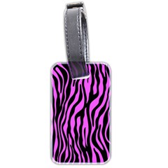 Zebra Stripes Pattern Trend Colors Black Pink Luggage Tags (two Sides) by EDDArt