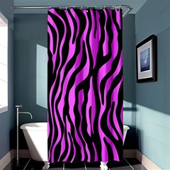 Zebra Stripes Pattern Trend Colors Black Pink Shower Curtain 36  X 72  (stall)  by EDDArt