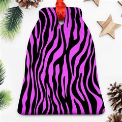 Zebra Stripes Pattern Trend Colors Black Pink Bell Ornament (two Sides) by EDDArt