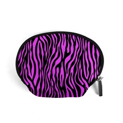 Zebra Stripes Pattern Trend Colors Black Pink Accessory Pouches (small)  by EDDArt