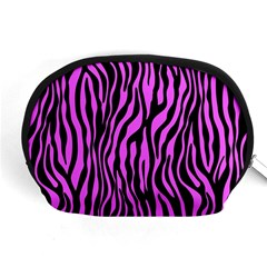 Zebra Stripes Pattern Trend Colors Black Pink Accessory Pouches (medium)  by EDDArt