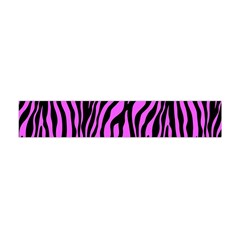 Zebra Stripes Pattern Trend Colors Black Pink Flano Scarf (mini) by EDDArt