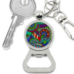 Pop Art Paisley Flowers Ornaments Multicolored 2 Bottle Opener Key Chains by EDDArt