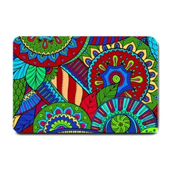 Pop Art Paisley Flowers Ornaments Multicolored 2 Small Doormat  by EDDArt