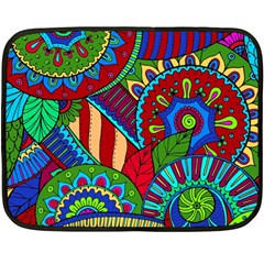 Pop Art Paisley Flowers Ornaments Multicolored 2 Fleece Blanket (mini) by EDDArt