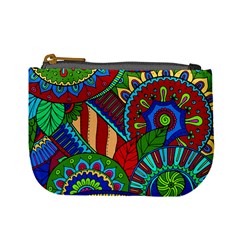 Pop Art Paisley Flowers Ornaments Multicolored 2 Mini Coin Purses by EDDArt