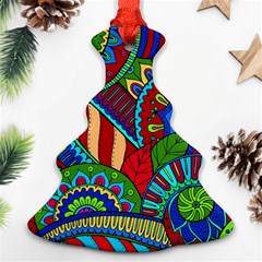 Pop Art Paisley Flowers Ornaments Multicolored 2 Ornament (christmas Tree)  by EDDArt