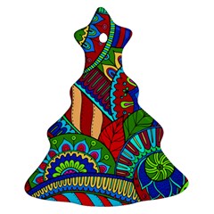 Pop Art Paisley Flowers Ornaments Multicolored 2 Christmas Tree Ornament (two Sides) by EDDArt