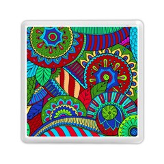 Pop Art Paisley Flowers Ornaments Multicolored 2 Memory Card Reader (square) by EDDArt